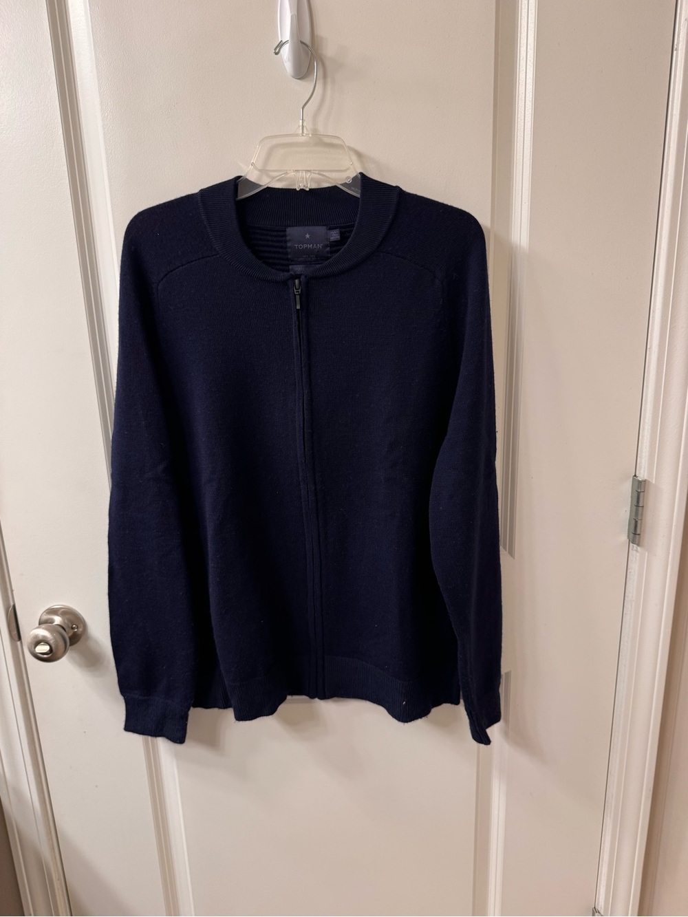 Topman Navy Zip-Up Men's Sweater